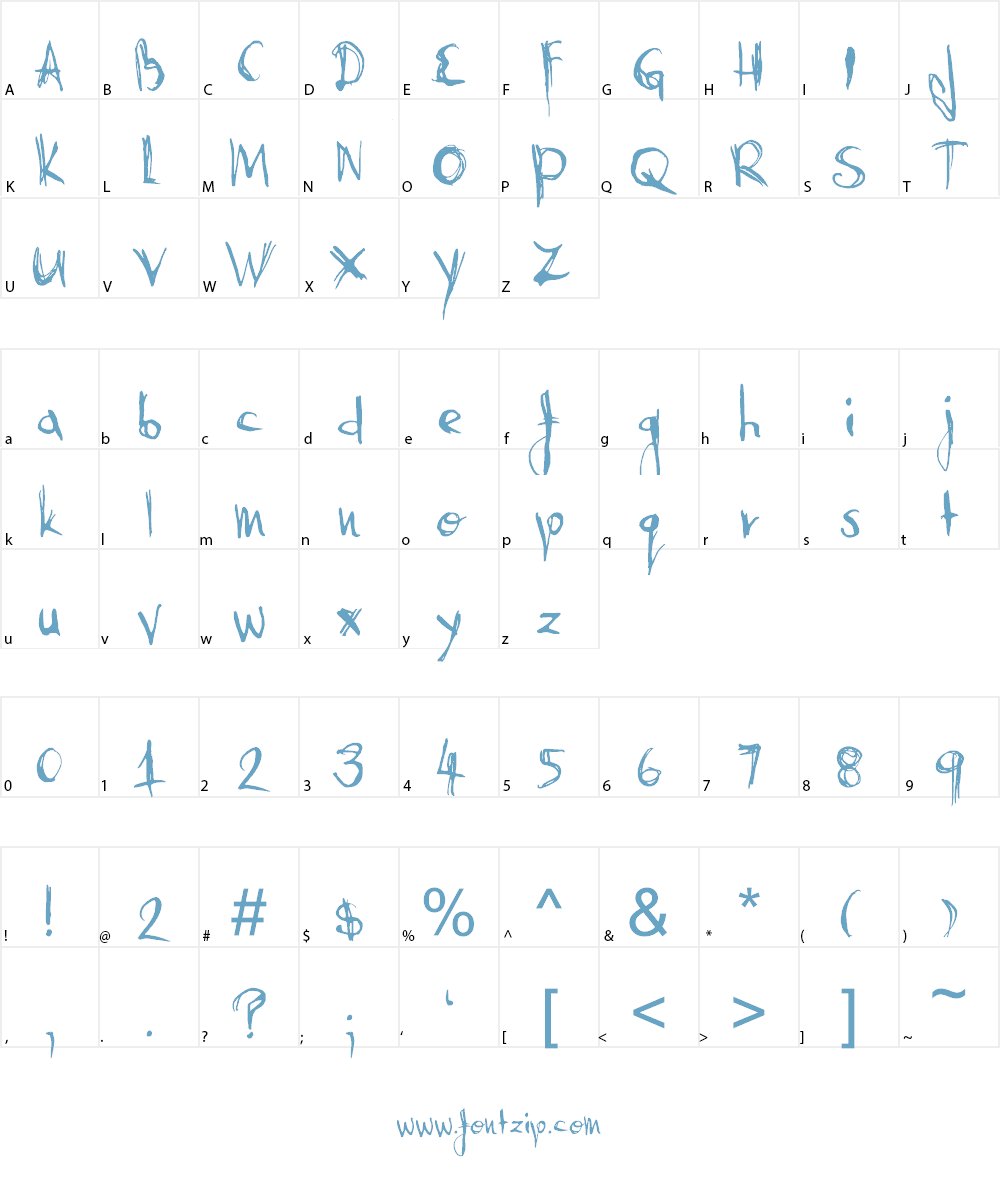 Abysmal Gaze Font Character